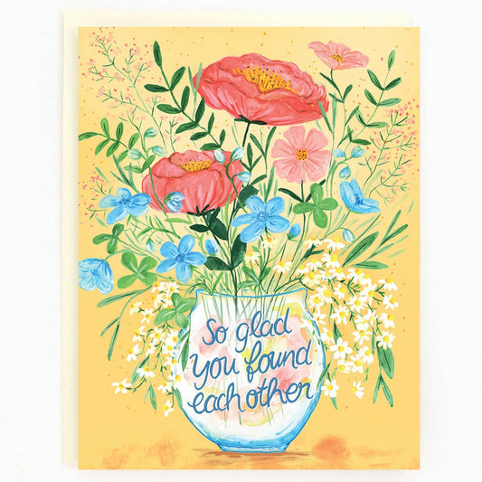 Wedding Vase Flowers Card - So Glad