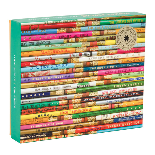 Phat Dog Vintage Pencils 1000 Piece Foil Stamped Puzzle