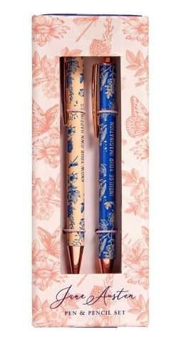 Jane Austen: Floral Pen and Pencil Set (Set of 2)