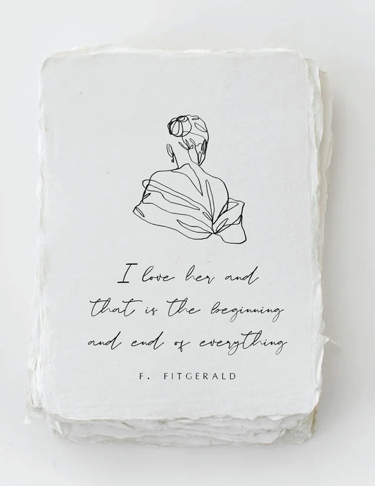 I Love Her - F. Fitzgerald Quote Love Greeting Card