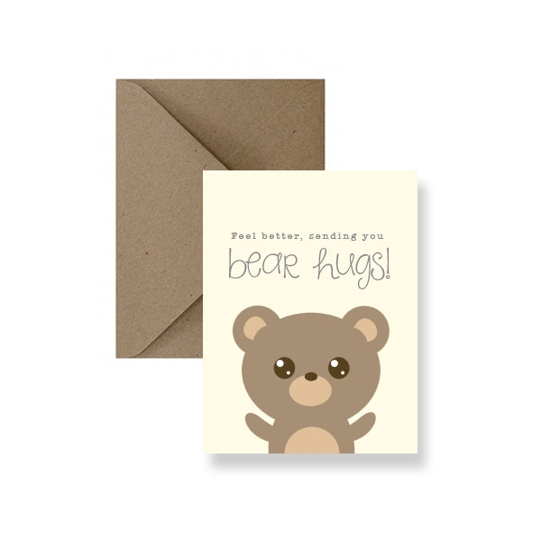 Feel Better, Sending You Bear Hugs Greeting Card