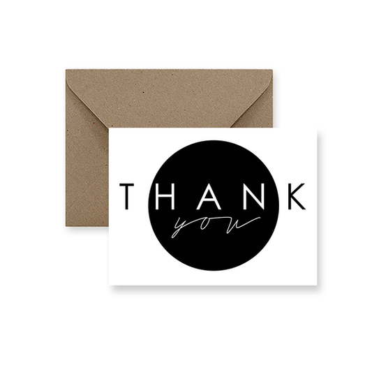 Thank You - Black and White Greeting Card