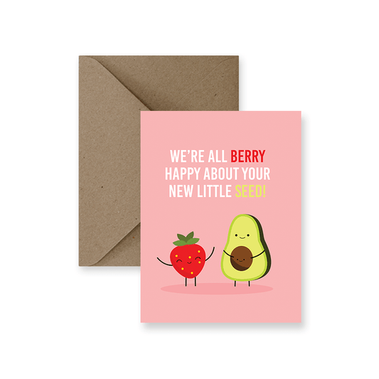 We're All Berry Happy About Your New Little Seed Baby Greeting Card