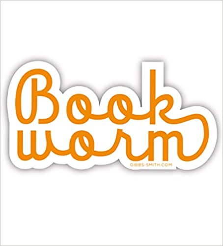 Book Worm (gold) Sticker