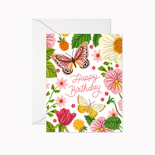 Happy Birthday Butterflies Card - Linden